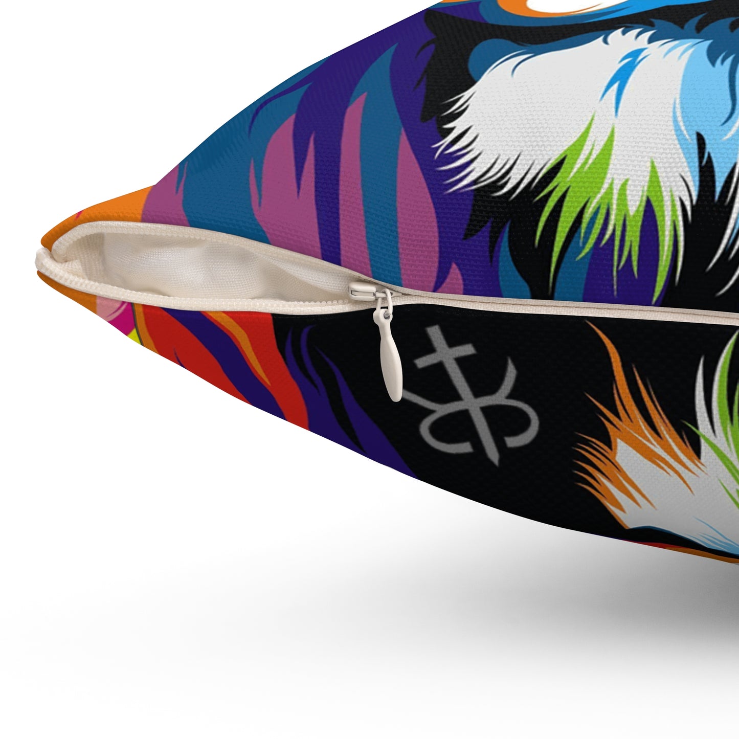 Bold Color Splash Lion Pillow